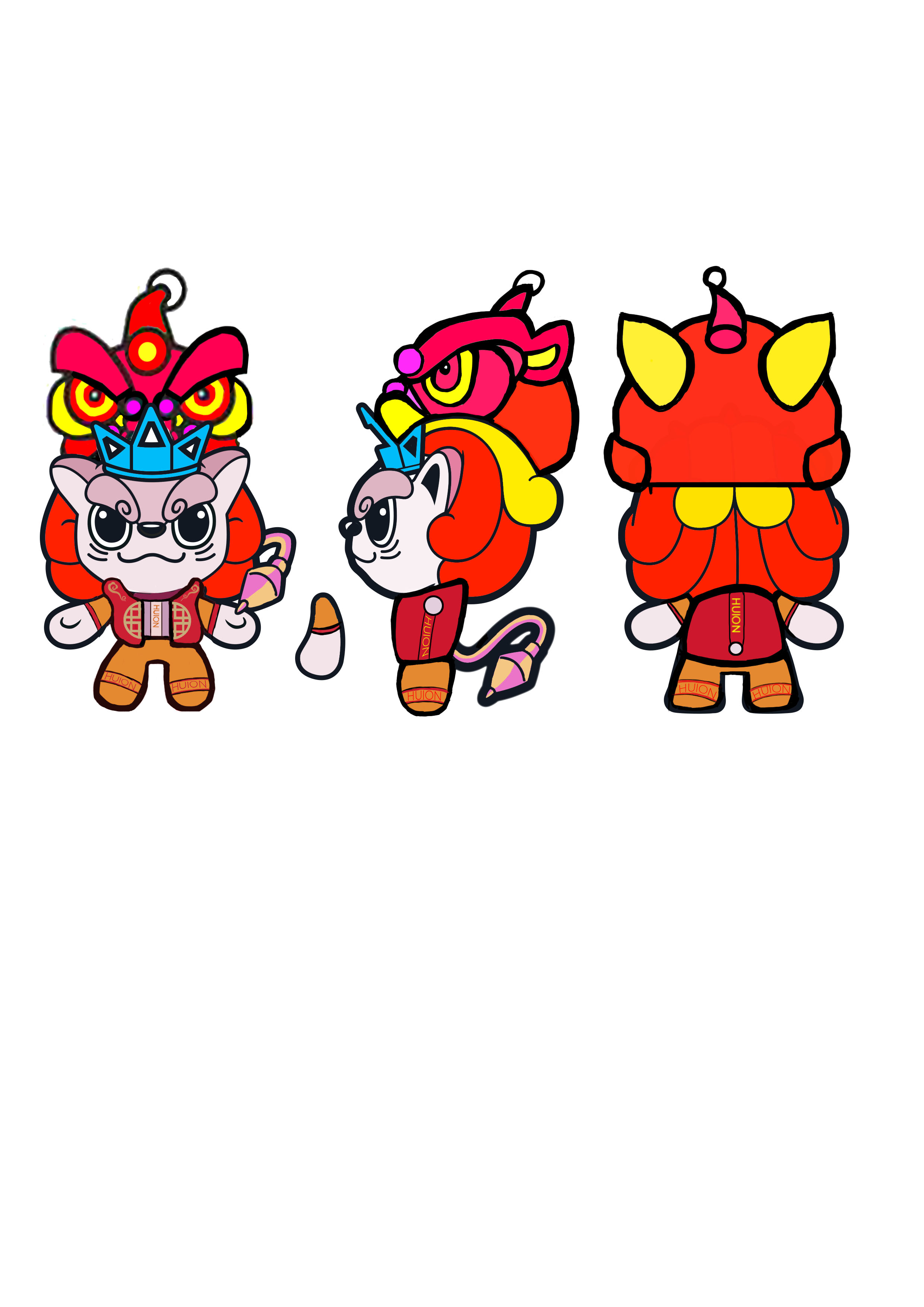 q版舞狮子,舞狮子手绘_大山谷图库